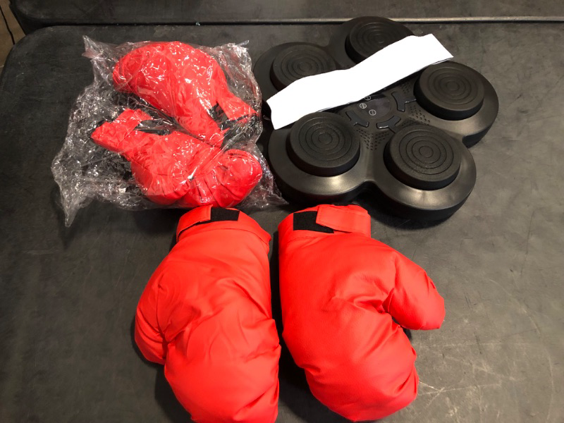 Photo 1 of Musical Boxing Machine with Boxing Gloves Wall Mounted Smart Bluetooth Musical Boxing Machine for Home Fitness and Home Entertainment Gift, Black Red