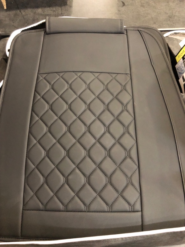 Photo 1 of Car Back Seat Covers,Rear Seat Covers,Universal Fit for Most Cars,SUV,Sedans and Pick-up Trucks,Automotive Faux Leather Vehicle Cushion Covers(Rear Seat Covers,Black)
