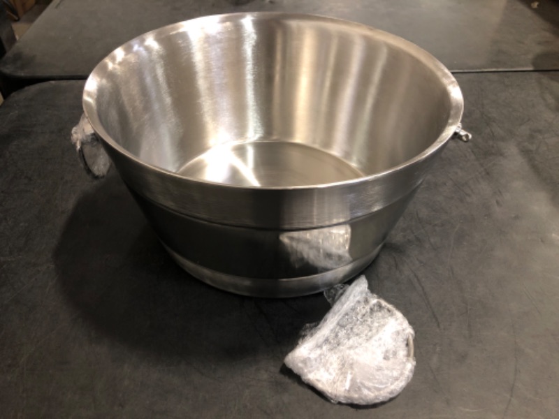 Photo 1 of BREKX Stainless Steel Ice Bucket for Parties, Double Wall Insulated Anchored Brushed Drink Tub & Wine Bucket with Double Hinged Handles, Drink Chiller for Parties, 12QT (3 Gallon), 100% Leak Proof
