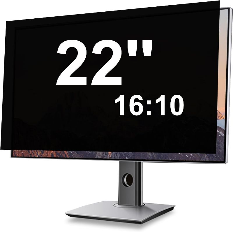Photo 1 of 22 Inch Privacy Screen for Computer Monitor Blue Light Screen Protector Anti Glare Anti-Scratch Monitor Privacy Shield Screen 22 Inch 16:10 Aspect Ratio