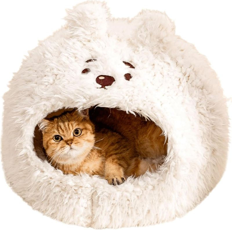 Photo 1 of Animal Design Pet Bed Cat Dog Bed for Indoor Cats Pet Tent Cave with Removable Cushion Plush Half-Enclosed Warm House for Cats Small Dogs Kitten Puppy Sleeping (Alpacas,Medium)