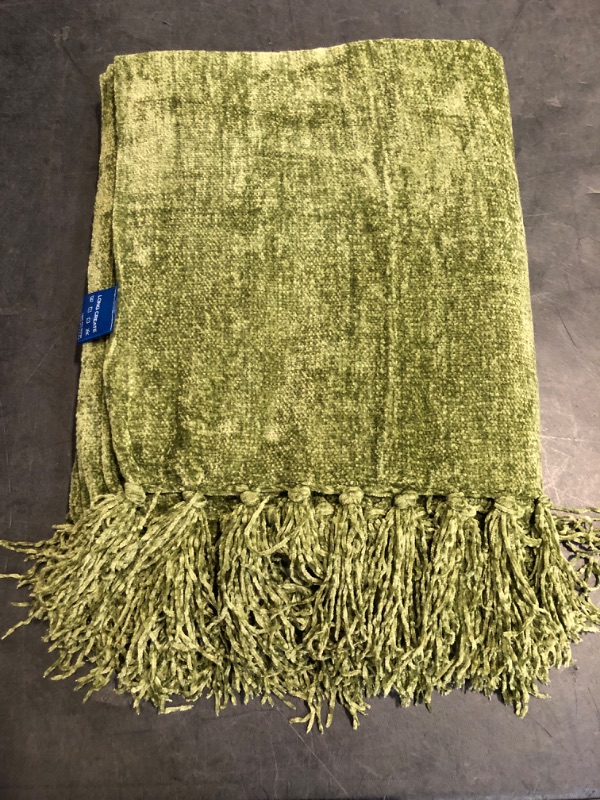 Photo 1 of RECYCO Throw Blanket Soft Cozy Chenille Throw Blanket with Fringe Tassel for Couch Sofa Chair Bed Living Room Gift