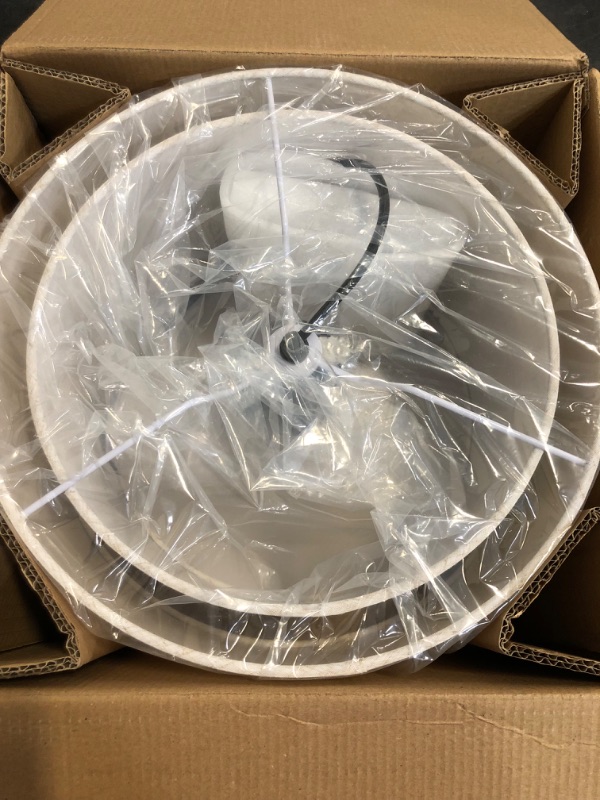 Photo 1 of 12.6inch Flush Mount Ceiling Light Fixture,3-Light Modern Close to Ceiling Light with 2-Layer Linen Fabric Shade,Farmhouse Drum Ceiling Mount Lamp for Bedroom Hallway Living Room
