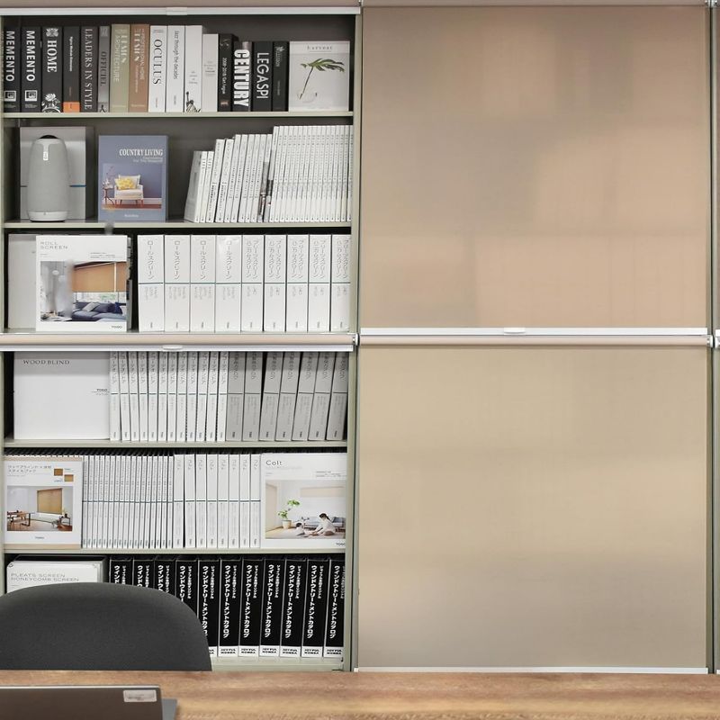 Photo 1 of Roller Blinds 30" W 71" H Beige/Yellow Cordless Free-Stop Privacy Screen Steel Rack Mount Magnetic Mount Curtain Rail Mount One-Touch No Tools Required