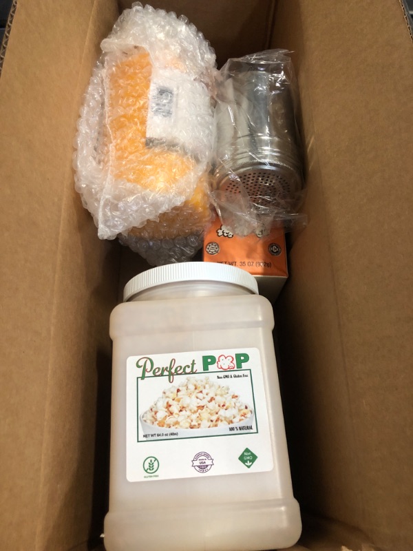 Photo 1 of Perfectware Popcorn Kit- (Includes 35oz Popcorn Season Salt, 4lbs Yellow Kernels, and 32oz Butter Flavored Coconut Oil, Plain,PW-Popcorn Kit-3