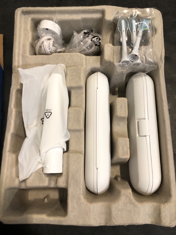Photo 1 of Missing One Rechargeable Toothbrush** Sonicare Protective Clean Rechargeable Toothbrushes 2 Handless 3 Brush Heads & 2 Travel Case & 2 Chargers
