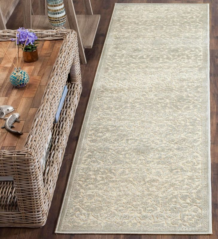 Photo 1 of SAFAVIEH Paradise Collection Runner Rug - Stone, Oriental Viscose Design, Ideal for High Traffic Areas in Living Room, Bedroom (PAR393-5740)