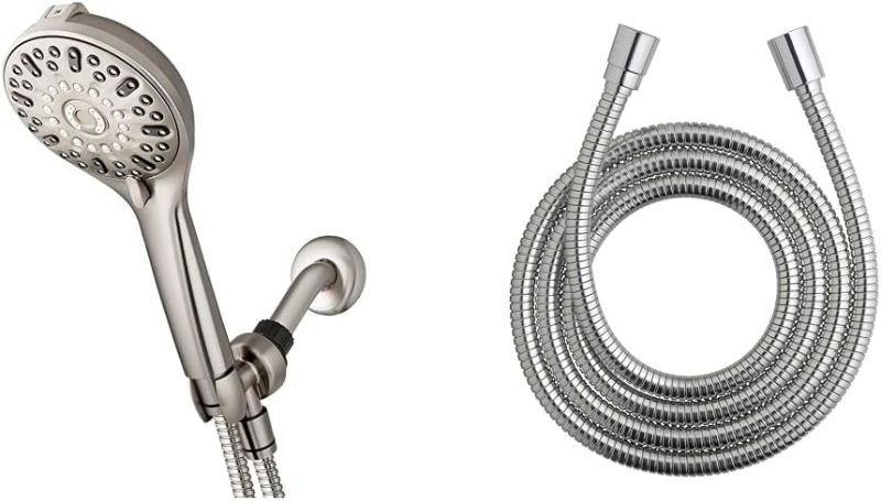Photo 1 of Waterpik ShowerClean Pro Hand Held Shower Head High Pressure Rinser With 6 Spray Modes & Extra Long 8-Foot Flexible Metal Replacement Hose