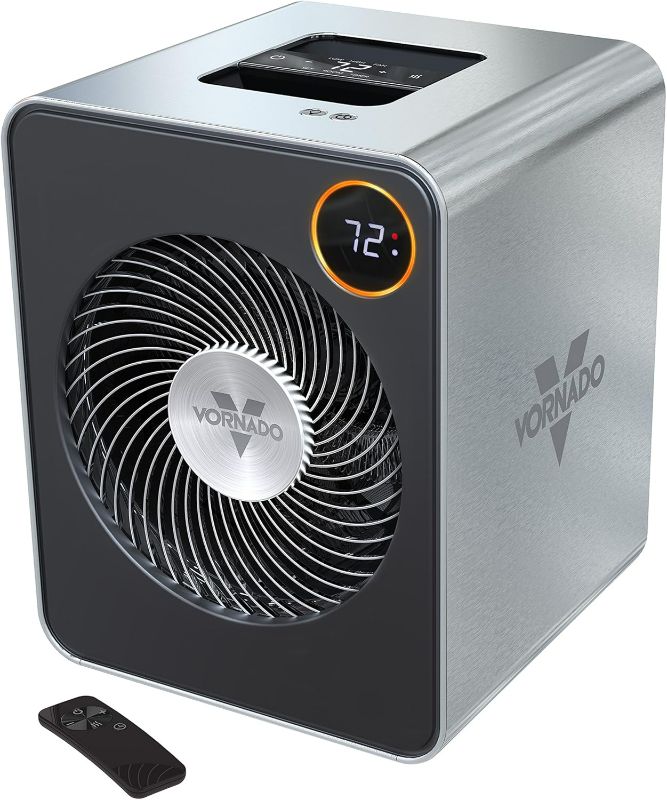 Photo 1 of Vornado VMHi600 Whole Room Metal Space Heater, Digital Thermostat, Remote Control, 1500 Watts, Stainless Steel