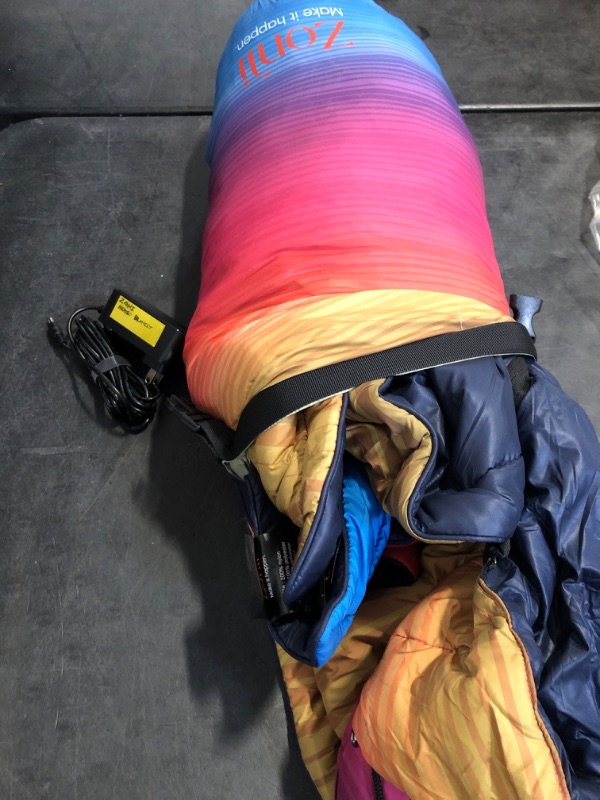 Photo 1 of ZonLi Z-Walk Pro 36W Heated Blanket, Battery Operated, Portable, Rechargeable with 20000 mAh Power Bank, 3 Heating Levels, Fleece, Multicolor, Small