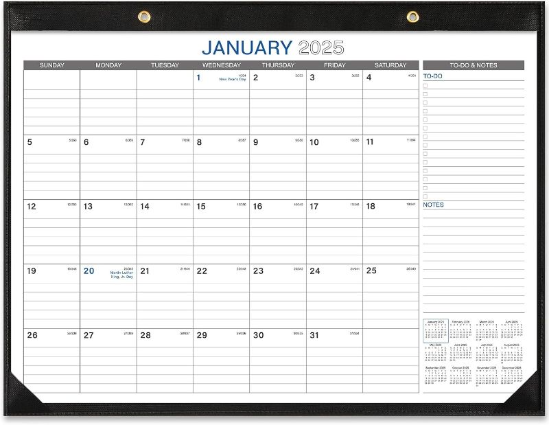 Photo 1 of 2025 Desk Calendar - Large Desk Calendar, Jan. 2025 – Dec. 2025, 22" x 17", Office Supplies, 2-in-1, Corner Protector, Ruled Blocks