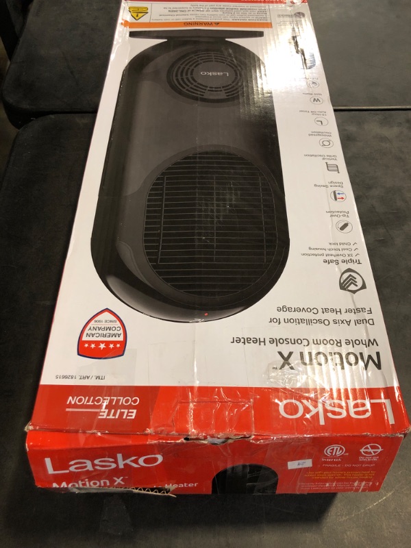 Photo 1 of LASKO 27" Motion X Console Space Heater with Remote Control , BLACK