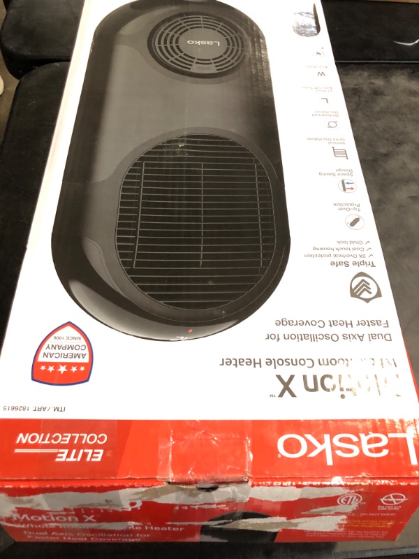 Photo 1 of LASKO 27" Motion X Console Space Heater with Remote Control , BLACK