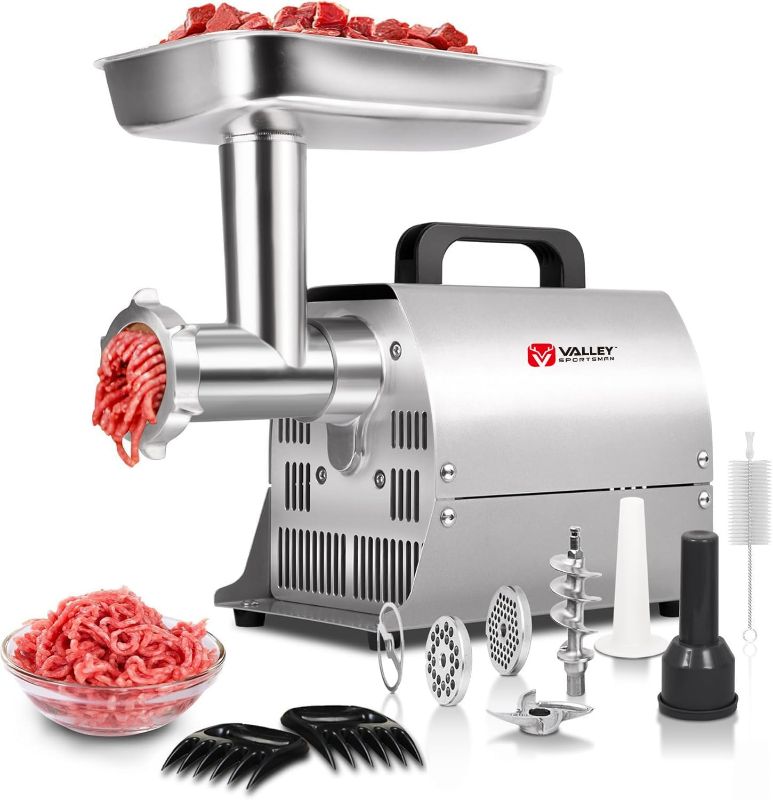 Photo 1 of #8 Meat Grinder, Sausage Stuffer, Stainless Steel Electric Meat grinder Heavy Duty, 0.4 HP 300W, Sausage Maker & Cleaning Brushes for Home & Commercial Use