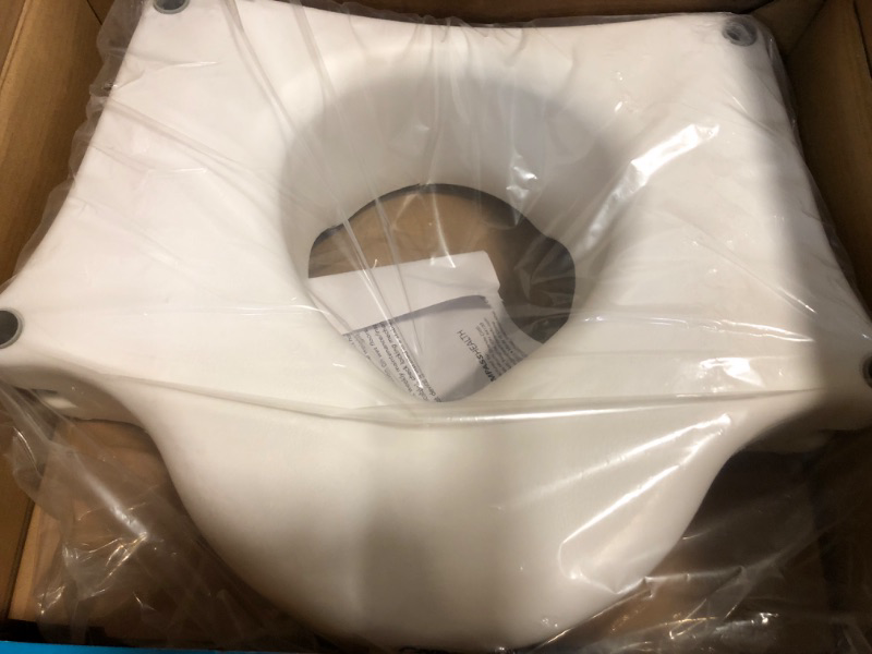 Photo 1 of Carex E-Z Lock Raised Toilet Seat with Handles - 4.5 Inch Toilet Seat Riser with Arms, Toilet Riser Fits Most Toilets, Elongated or Round, Toilet Seat Lifter, White