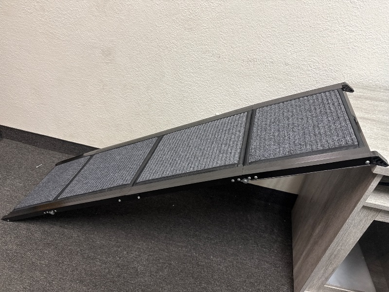 Photo 1 of Dog Ramp for Car, 63"x17" Dog Ramps for Large Dogs with Anti-Slip Rug Surface, Folding Dog Ramp Up to 250LBS, Outdoor Dog Ramp for Trucks & SUV