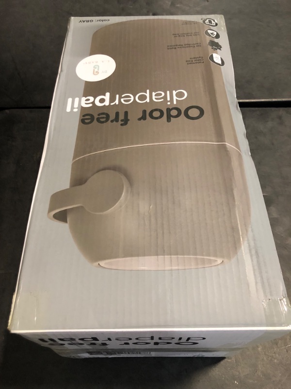 Photo 1 of Magic Diaper Pail - Patented 100% Odor-Free System with Child-Safe Lock - Award-Winning Design - No Refills Required - Works with Regular Trash Bags - Grey