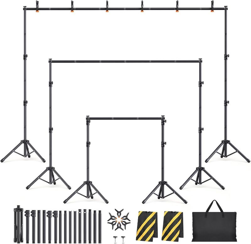 Photo 1 of Backdrop Stand Kit - 6 Widths, 10x7.5ft Adjustable Background Stand for Parties & Studio Photography