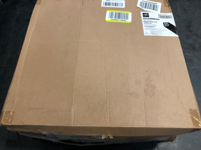 Photo 1 of Medline Elevated Locking Toilet Seat, No Arms, 5-Inch Height, Enhanced with Microban Antimicrobial Protection, 350 lb Weight Capacity, Gray - Secure & Comfortable, Easy Installation
