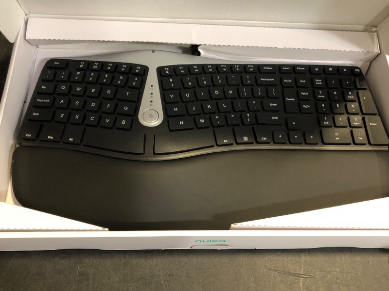 Photo 1 of Nulea RT04 Wireless Ergonomic Split Keyboard with Cushioned Wrist and Palm Support, Arched Design for Natural Typing, Compatible with Windows, Mac