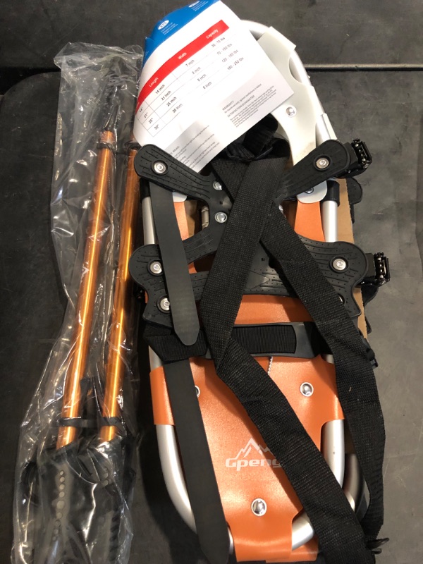 Photo 1 of Gpeng Snowshoes for Men Women Youth Kids, Light Weight Aluminum Snow Shoes with Trekking Poles, Crampon Protector and Carrying Tote Bag