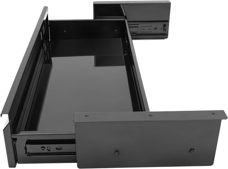 Photo 1 of 22 inch Sliding Pull-out Under Table Drawer for Office Desk, Shallow Storage Organizer, Under Desk Drawers, Drawer For Under Desk, Undermount Drawer for Sit Stand Workstation, Black