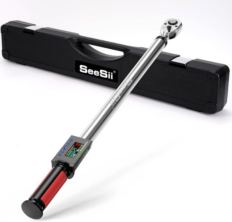 Photo 1 of Seesii Digital Torque Wrench 1/2" Drive(12.5-250.8ft-lbs/17-340N.m), 2% Torque Accuracy Electric Torque Wrench with 3 Adjustable Modes, Digital with Buzzer LED Flash for Car Care DH340