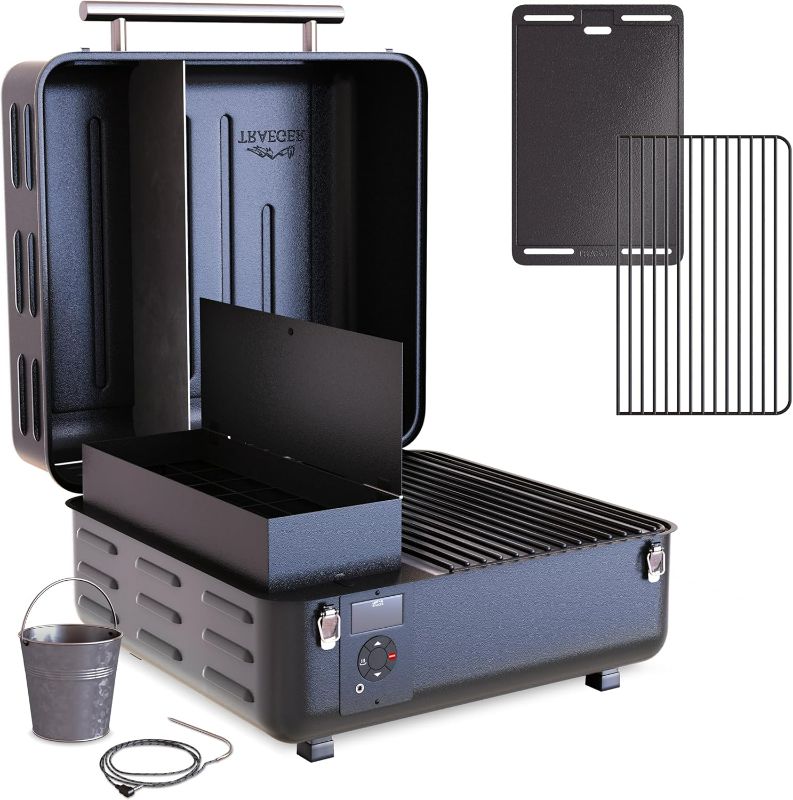 Photo 1 of Traeger Grills TFT18KLD Ranger, Portable Wood Pellet Grill and Smoker – Electric Tabletop Pellet Smoker with Digital Arc Controller, Cast Iron Griddle, For Tailgating and Outdoor Cooking