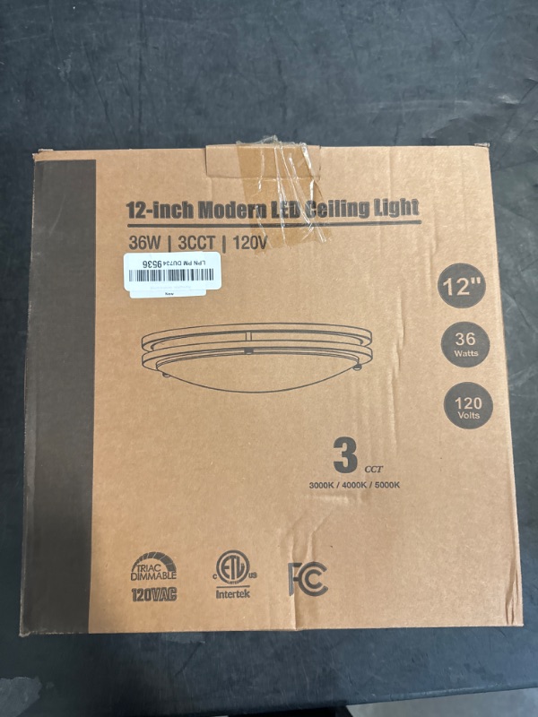 Photo 1 of 2-Pack 36W LED Ceiling Light Fixture (450W Equiv), 12IN Modern Flush Mount Ceiling Lights, Dimmable Ceiling Lamps Super Bright 3200LM, 3000K/4000K/5000K Adjustable for Bedroom Kitchen Bathroom Hallway