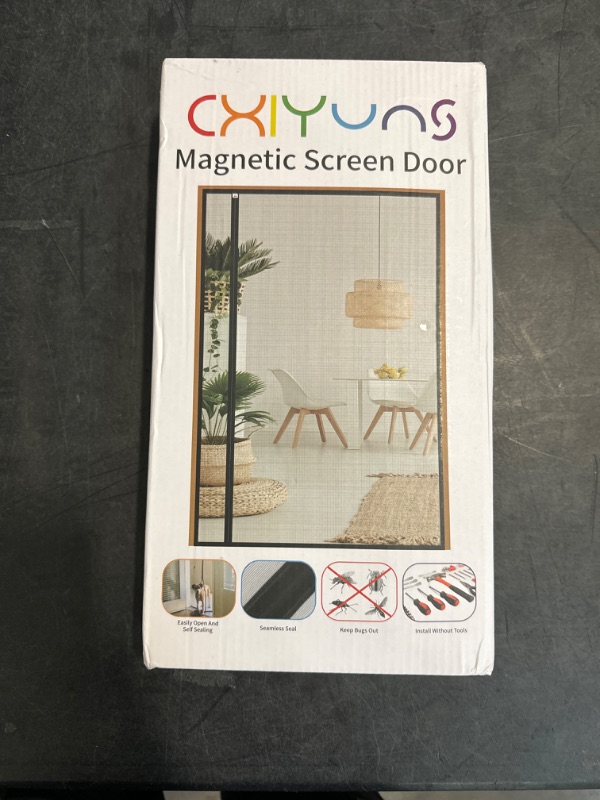 Photo 1 of CHIYUNS Reversible Left Right Side Opening Screen Door Mesh Magnetic Closure Heavy Duty, Self Closing Fiberglass Bug Net with Magnet for Sliding Doors & Doorway, Pet Friendly, 32 x 80 inch