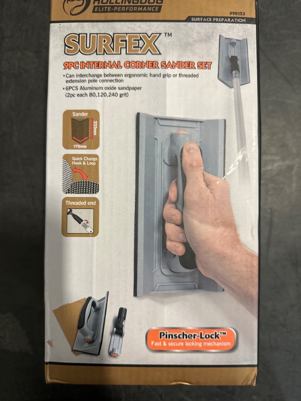 Photo 1 of ROLLINGDOG Drywall Corner Sander - Hand Sander With 6PC Oxide Mesh Sandpaper for Corner Wall Cleaning and Polishing