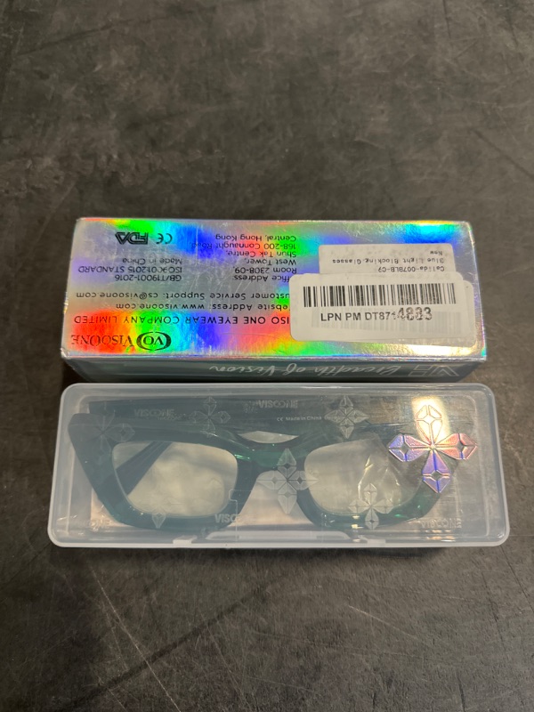 Photo 1 of VISOONE Enhanced Version Rectangle Chic Preppy Look Blue Light Blocking Glasses for Women Men RIVER-LIGHTER