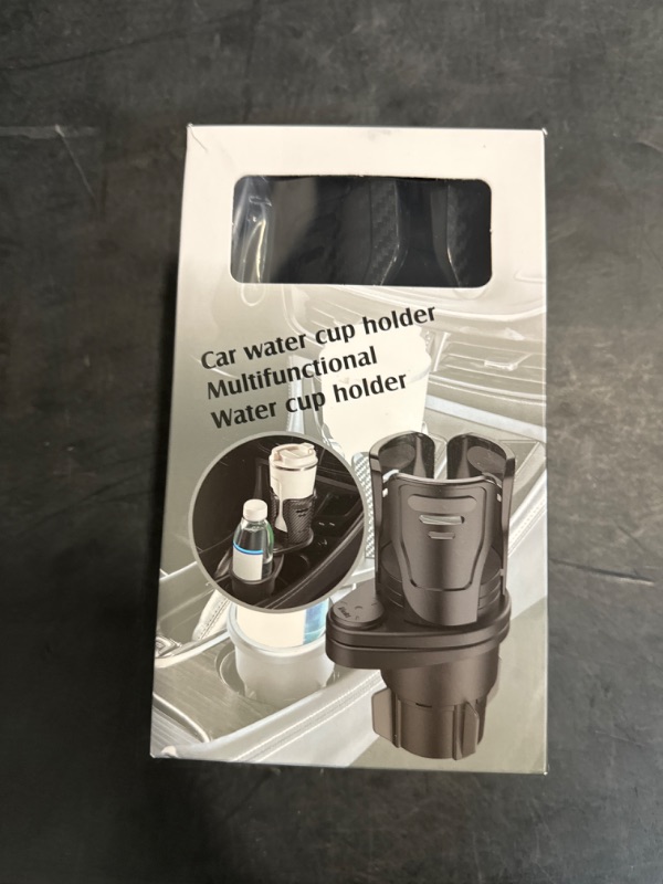 Photo 1 of JINKEY Upgrade 2 in 1 Multifunction Cup Holder Extender, 360°Adjustable Rotating Dual Cup Holder Insert for Stanley Car Water Bottle Holder Adapter Carbon Fiber
