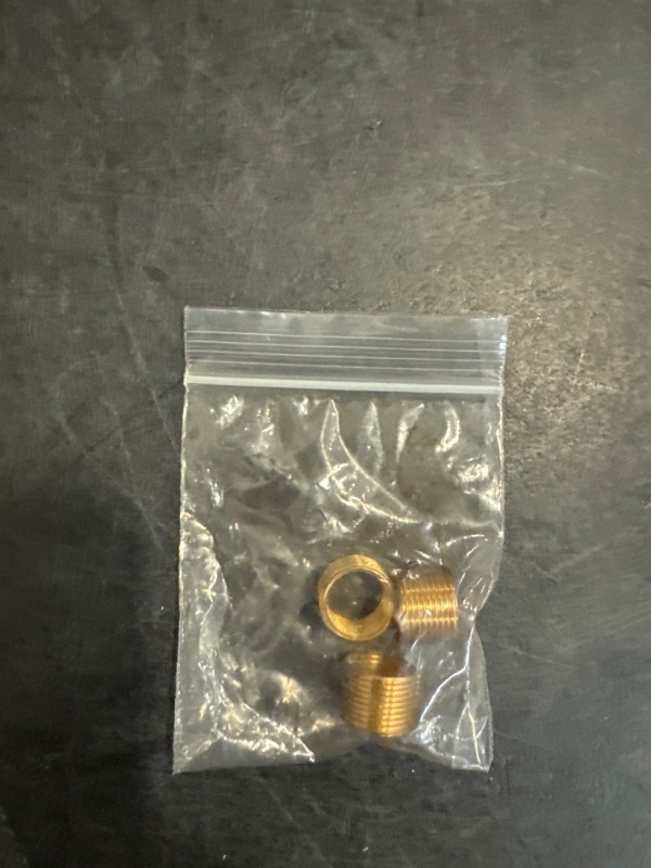 Photo 1 of MECCANIXITY Thread Reducing Nuts Insert M12 x 1mm Male to M10 x 1mm Female Brass Adapters 10mm Long Pipe Fitting Conversion Sleeve Reducer, Pack of 3