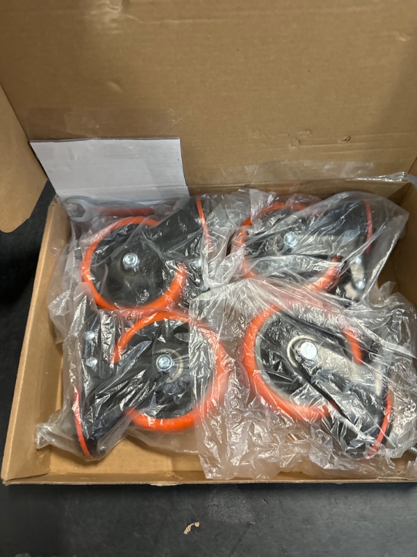 Photo 1 of 4 inch Stem Caster Wheels 2000lbs, Threaded Stem Casters Set of 4 Heavy Duty,3/8"-16 x 1(Stem Diameter 3/8", Stem Length 1"), Safety Dual Locking Caster, Industrial Castor Wheels for Cart,Furniture