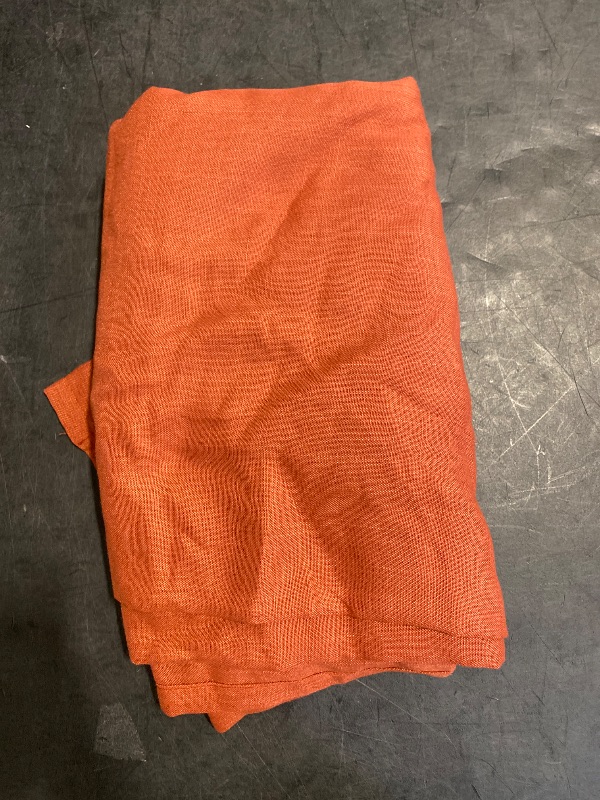 Photo 1 of PANGSINNE Burnt Orange Linen Curtains 90 Inches Long for Living Room, Rust Back Tab Semi Sheer Flax Drapes, Ligth Flitering Curtains for Farmhouse Dining Room Autumn Decor Copper Brown Colored