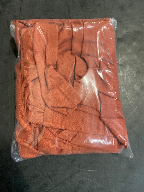 Photo 1 of PANGSINNE Burnt Orange Linen Curtains 90 Inches Long for Living Room, Rust Back Tab Semi Sheer Flax Drapes, Ligth Flitering Curtains for Farmhouse Dining Room Autumn Decor Copper Brown Colored