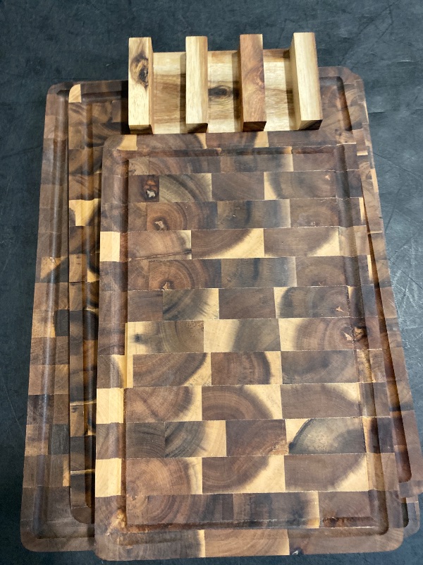 Photo 1 of KOLWOVEN Acacia Wood Cutting Boards Set of 3 for Kitchen 1 Inch Thick - Large Wooden Cutting Boards for Chopping Meat, Cheese, Fruits, and Vegetables (17x12, 12x10, 12x7 inch)