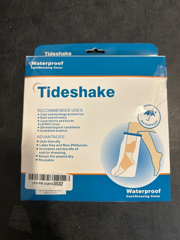 Photo 1 of Tideshake - Non-Slip Waterproof Leg Cast Cover for Showering, Reusable Adult Short Leg Cast Protector, Cast Covers for Shower Leg, Cast Bag for Shower, Cast Cover for Showering Foot