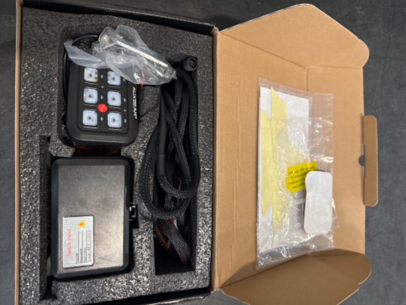 Photo 1 of Auxbeam 6 Gang Switch Panel BC60, Universal Circuit Control Relay System Box with Automatic Dimmable On-Off LED Switch Pod Touch Switch Box for Car Pickup Truck UTV ATV Boat, 2 Years Warranty, Blue