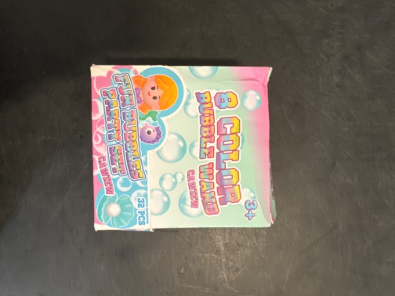 Photo 1 of 32 Pcs Mermaid Bubbles for Kids with Gift Box, 8 Color Mini Pastel Bubble Wand for Mermaid Birthday Decorations, Ocean Party Favors, Goody Bag Stuffer, Under The Sea Animal Gift for Girls Toddlers