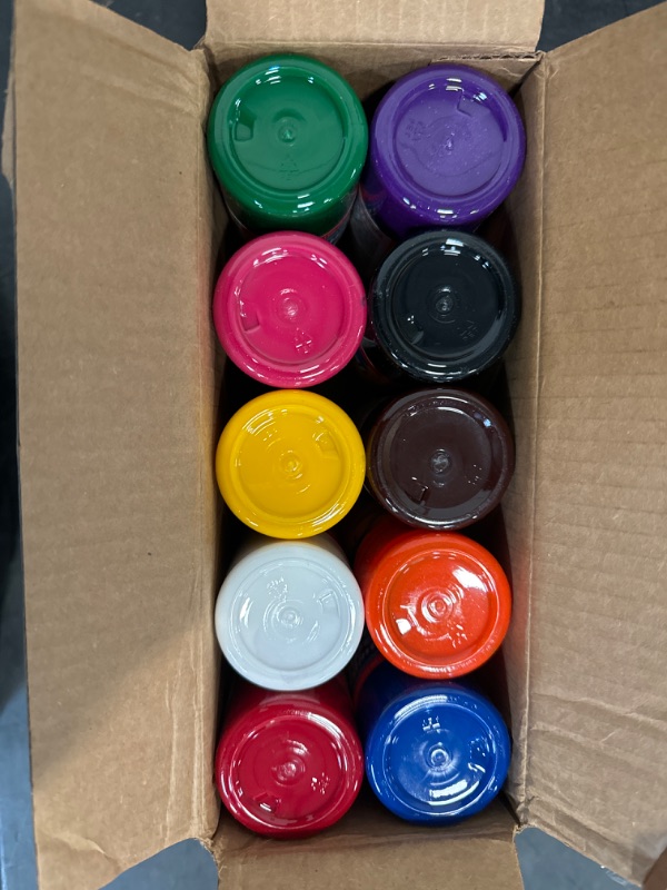 Photo 1 of Cra-Z-Art Washable Tempera Paint Bulk Pack 10ct, Assorted Colors 8oz each bottle