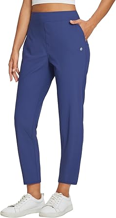 Photo 1 of BALEAF Womens Travel Pants Lightweight Petite Dress Pants with Zipper Pockets Golf Pants Stretch Ankle Work Business Casual SIZE LARGE
