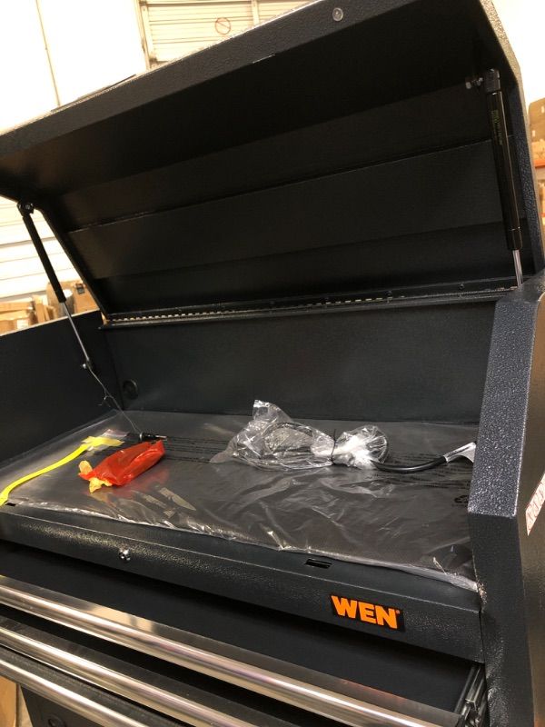 Photo 3 of WEN 42-Inch Premium Tool Chest with Heavy Duty 21-Gauge Powder-Coated Steel Construction and Onboard Charging Station Used, minor bent on sides)