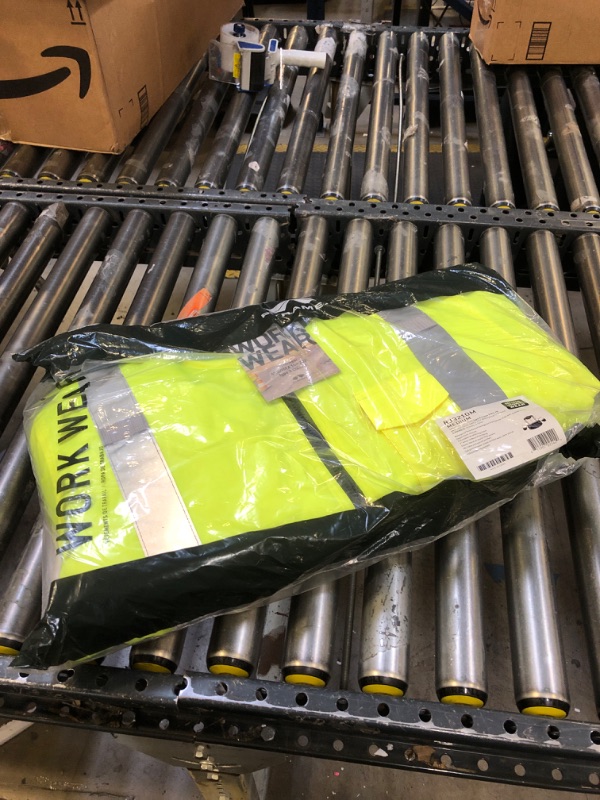 Photo 2 of Pyramex Safety RJ3210M Safety Bomber Jacket with Quilted Lining, Hi-Vis Lime, Medium