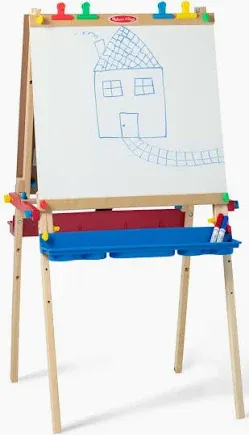 Photo 1 of Melissa & Doug Deluxe Standing Art Easel - Dry-Erase Board, Chalkboard, Paper Roller 