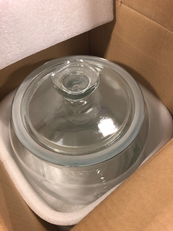 Photo 1 of Daitouge 2.5 Gallon Glass Jars with Lids, Large Cookie Jars with Wide Opening, 1 Pack Glass Storage Jars with Lids for Kitchen, Great for Storage Flour, Rice, Sugar, Pasta, Candy