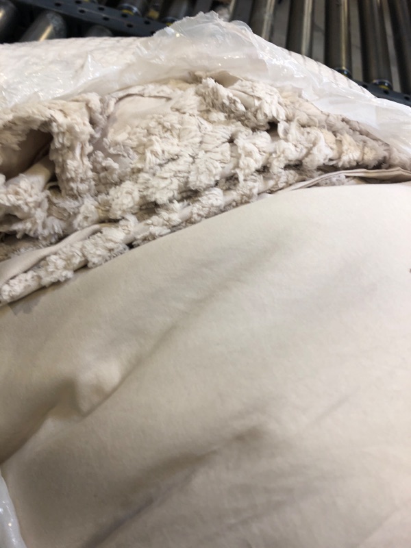 View 2 of Bedsure Tufted Boho Comforter Set Oversized Queen - Beige Boho Bedding Comforter Set, 3 Pieces Farmhouse Shabby Chic Embroidery Bed Set, Gifts for Woman, Soft Jacquard Comforter for All Seasons