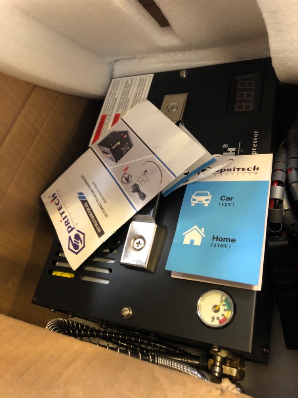 Photo 1 of Spritech PCP Air Compressor,Built-in Power Converter,Portable 4500Psi/30Mpa,Water/Oil-Free,PCP Rifle/Pistol and Paintball Tank Air Pump, Powered by 12V Car DC or Home 110V AC with Oil-Moisture Filter