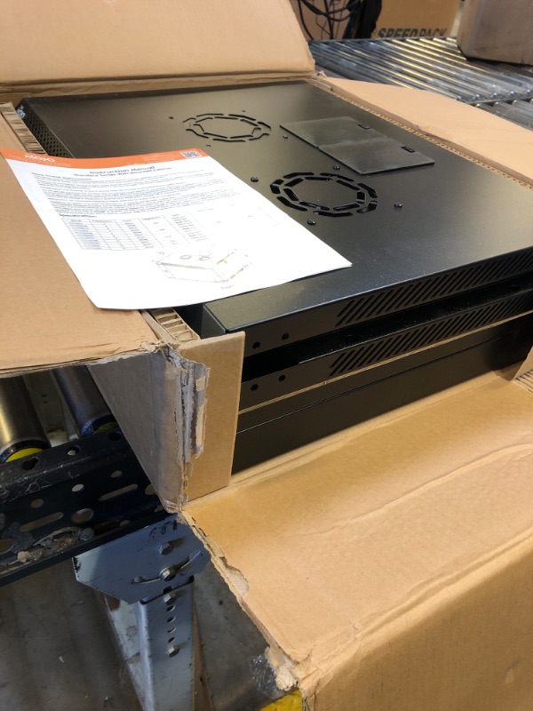 Photo 1 of Tecmojo 9U Wall Mount Rack Network Cabinet for 19" IT Equipment,with Lockable Mesh Door and Side Panels,Cooling Fan,17.7inch Depth,Black